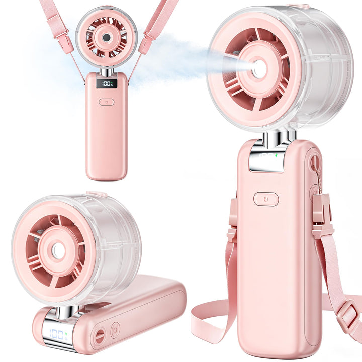 Handventilator mit Sprühnebel,4000mAh Tragbarer Turbo Ventilator | Kühlnebel Spray, Wiederaufladbare