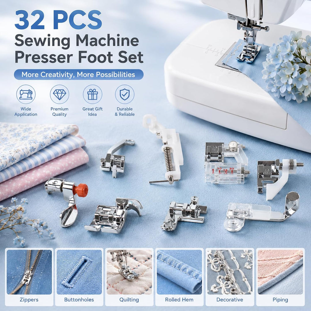Professionelles Nähfuss-Set für Nähmaschinen von Singer, Brother, Janome, Kenmore, Babylock, Elna, T