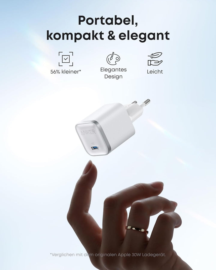 Anker Nano 45W USB C Ladegerät, kompakter Netzteil, Schnellladegerät für iPhone 17/Pro/Pro Max/iPhon
