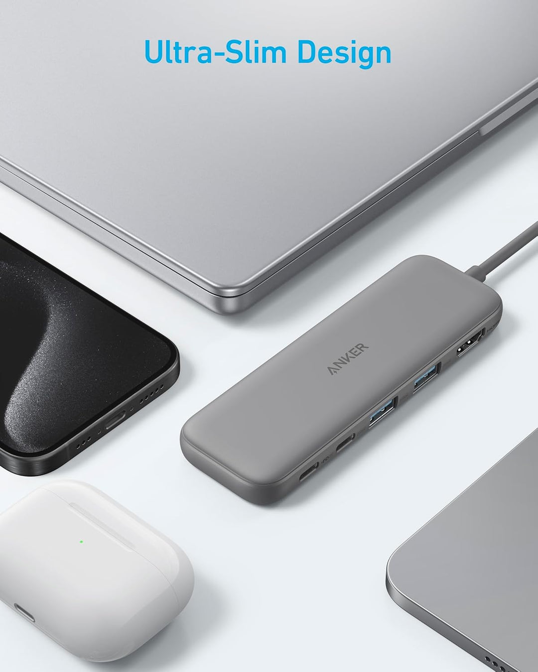Anker USB C Hub, 332 USB-C Hub (5-in-1) mit 4K HDMI Display, 5Gbps Datenanschluss und 2 USB-A Ports