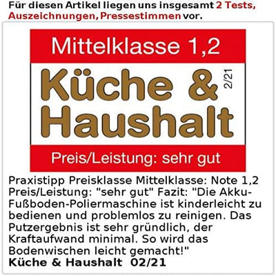 Sichler Haushaltsgeräte Akku Bodenwischer: Akku-Fussboden-Poliermaschine mit Sprüh-Funktion & LED-Li