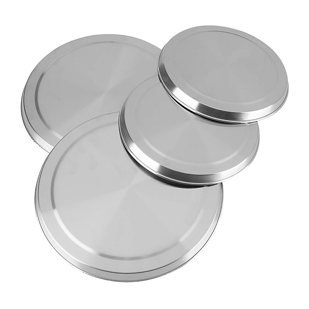 Ejoyous 4 Stück Herdabdeckplatten Edelstahl, Herddeckel aus Edelstahl Deckel für Runde Grillplatten