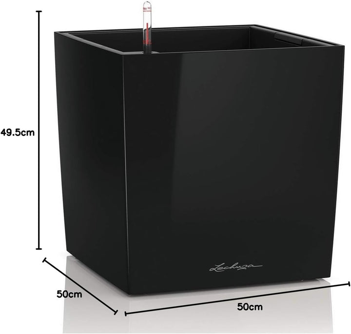 LECHUZA CUBE Premium 50 schwarz hochglanz 16569 49x49x49.5 cm Schwarz Hochglanz, 49x49x49.5 cm Schwa