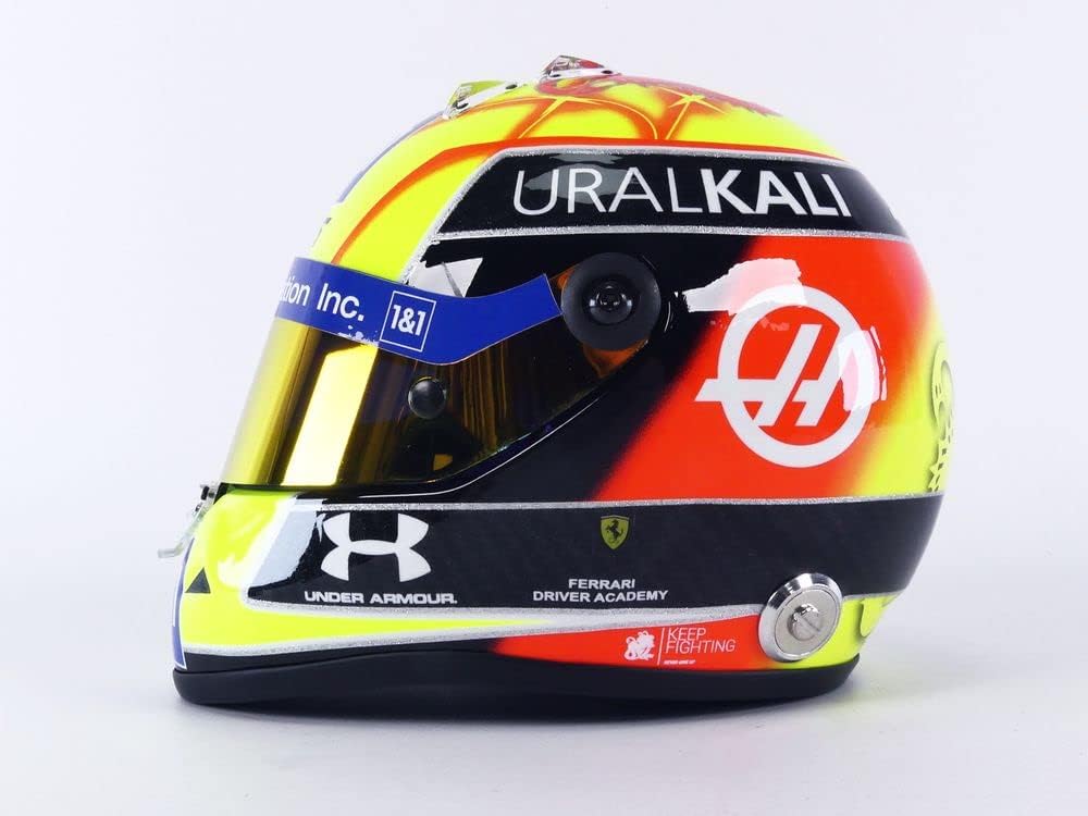 Mini Helmet MKS-MH-2-2021-R Miniaturauto aus der Sammlung, Gelb/Schwarz