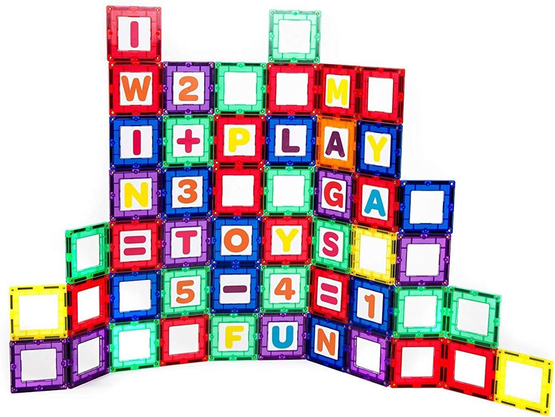 Playmags 80 Stück Magnetic Fliesen Gebäude Set: Bildung Clickins Das Kit enthält 40 Magnetische Fens