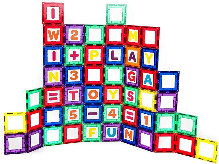 Playmags 80 Stück Magnetic Fliesen Gebäude Set: Bildung Clickins Das Kit enthält 40 Magnetische Fens