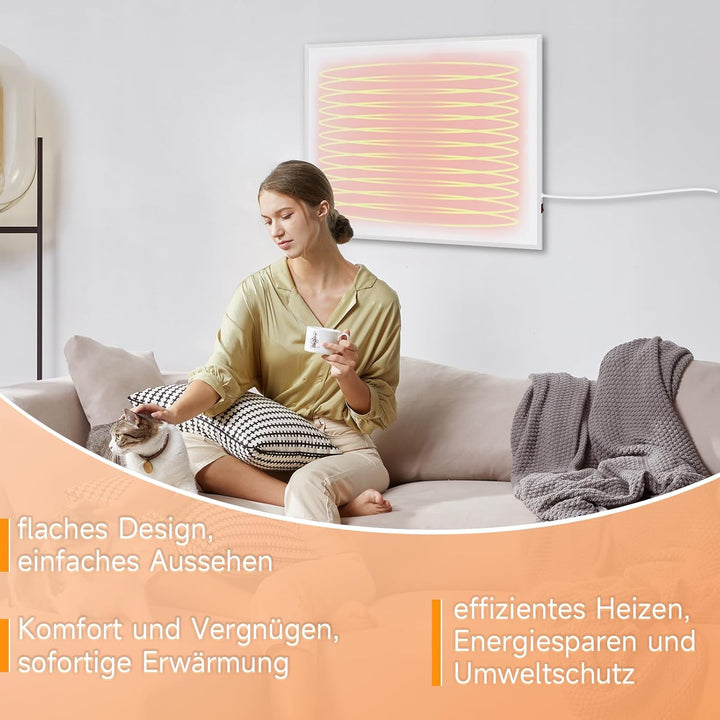 Infrarotheizung Energiesparend Infrarot Wandheizung - 350W Heizung Elektrisch Wandmontage Elektrohei