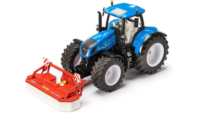 siku 3291, New Holland T7.315 HD, Spielzeug-Traktor, 1:32, Metall/Kunststoff, Blau, Inkl. Frontgewic