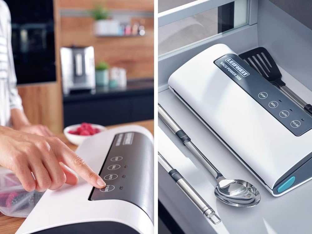 Leifheit Vakuumiergerät Vacu Power 300, Vakuumierer zum Konservieren, Lebensmittel bleiben 8x länger