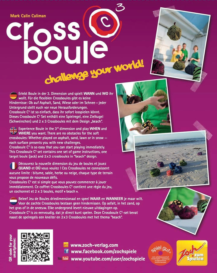 Zoch 601131500 - Crossboule c³ Set Beach - der ultimative Boule Spass mit flexiblen Bällen für drinn
