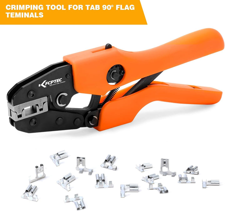 KF CPTEC Crimpzange für Tab 90°-Flaggenstecker 22-14AWG(0.5-1.5mm²/1.5-2.5mm²), Kabelschuhe Flachste
