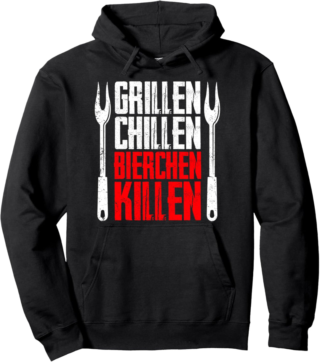 Grillen Chillen Bierchen Killen Grill Pullover Hoodie