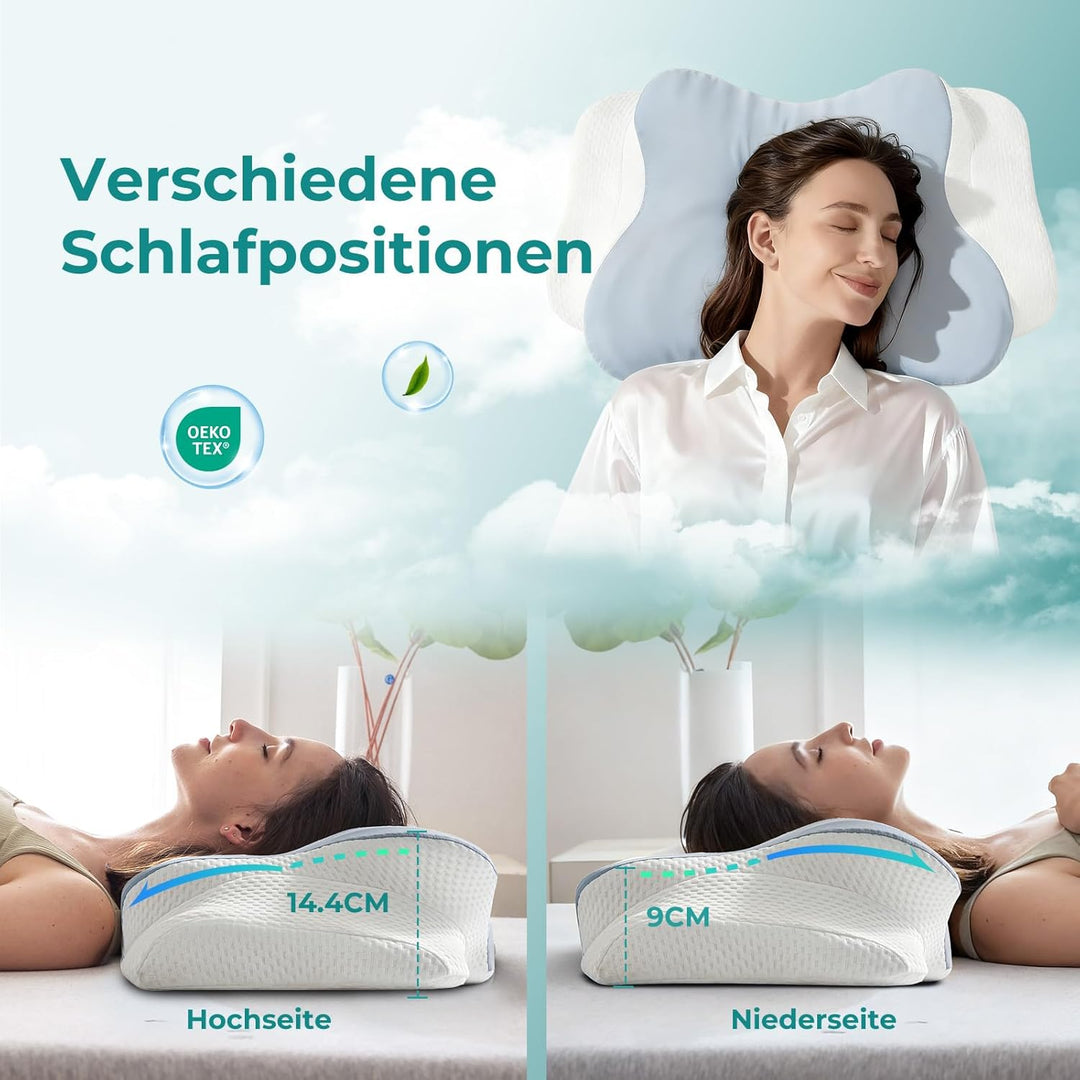 Original Nackenkissen Kopfkissen, Ergonomisches Memory Foam Kissen - Orthopädisches Nackenstützkisse