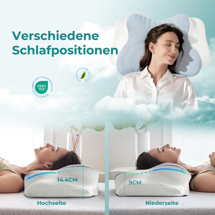 Original Nackenkissen Kopfkissen, Ergonomisches Memory Foam Kissen - Orthopädisches Nackenstützkisse
