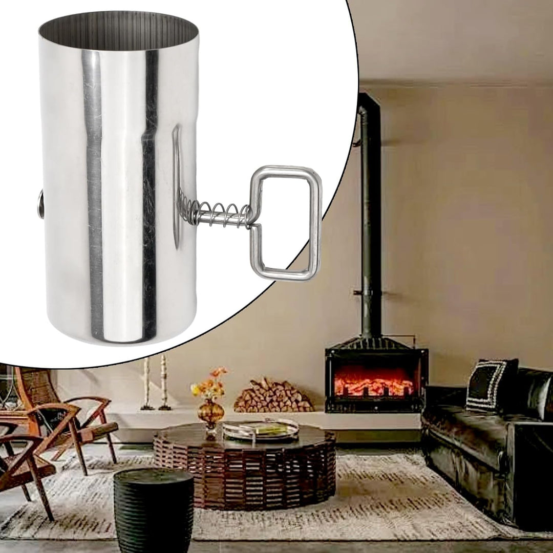 Ofenrohr für den Aussenbereich, 60 mm Edelstahl-Kaminrohr mit verstellbarem Dämpfer, Outdoor-Ofen, K