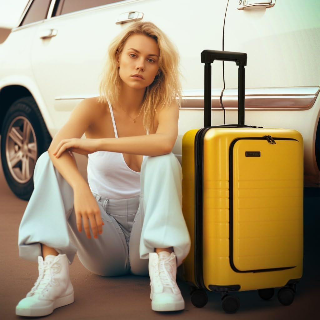 ETERNITIVE - Koffer I Reisekoffer aus ABS I Rollkoffer I Reisetrolley Leicht mit Doppelrollen 360° I