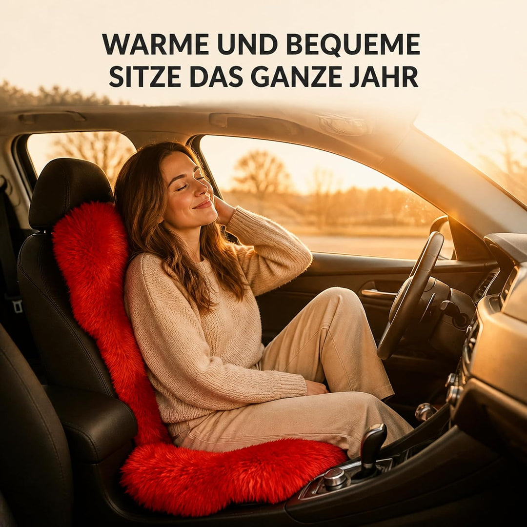 Hochwertige Autofell Sitzauflage für Ledersitz – Geeignet für Jede Jahreszeit – Einfache Montage - U