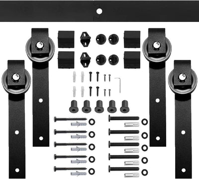 10 FT/305 cm Schiebetür Kit Hängeschiene Schiebetürsystem Schiebetür Hardware Kit für Innentüren,Ver