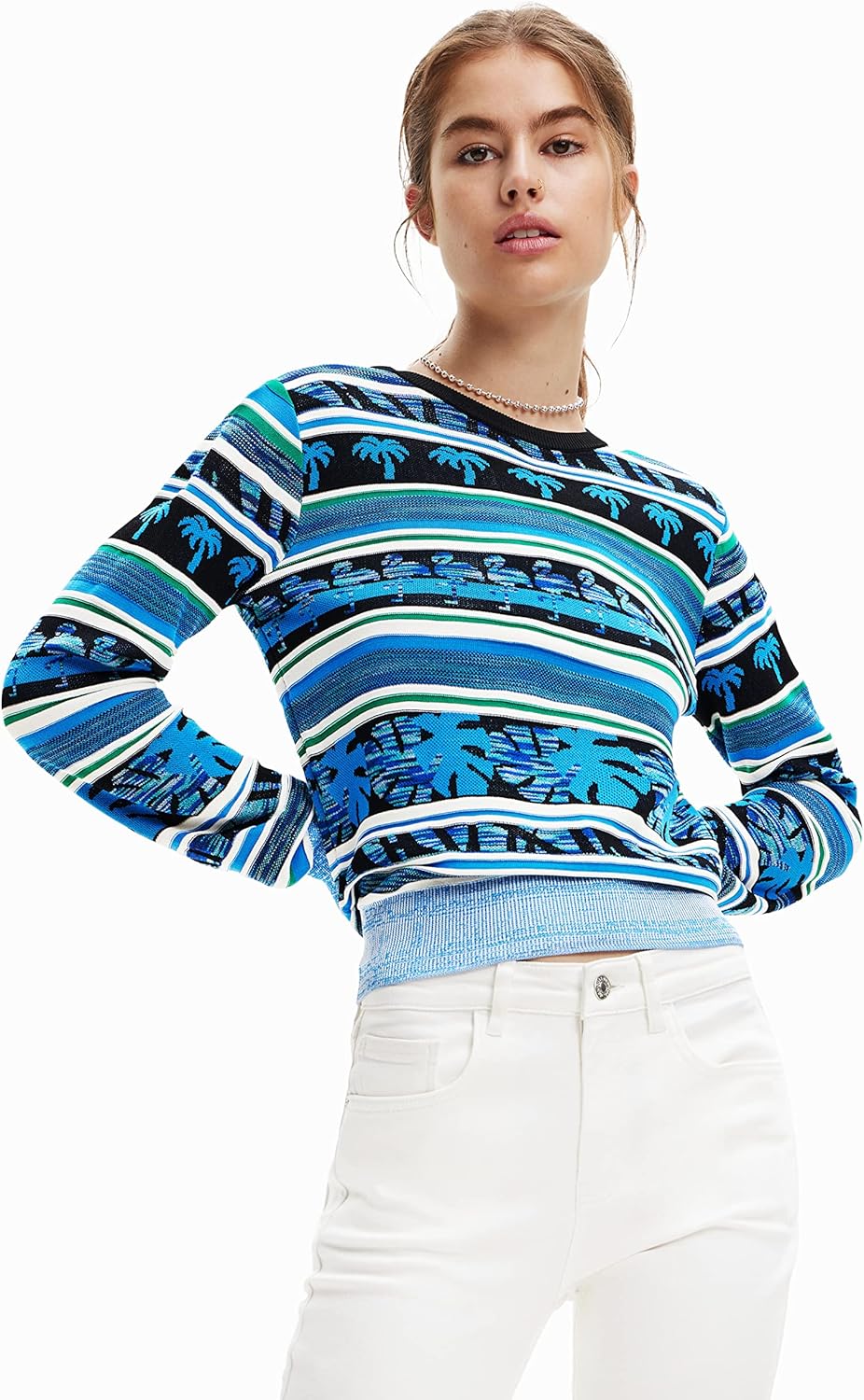 Desigual Damen Sweatshirt XS Blau, XS Blau
