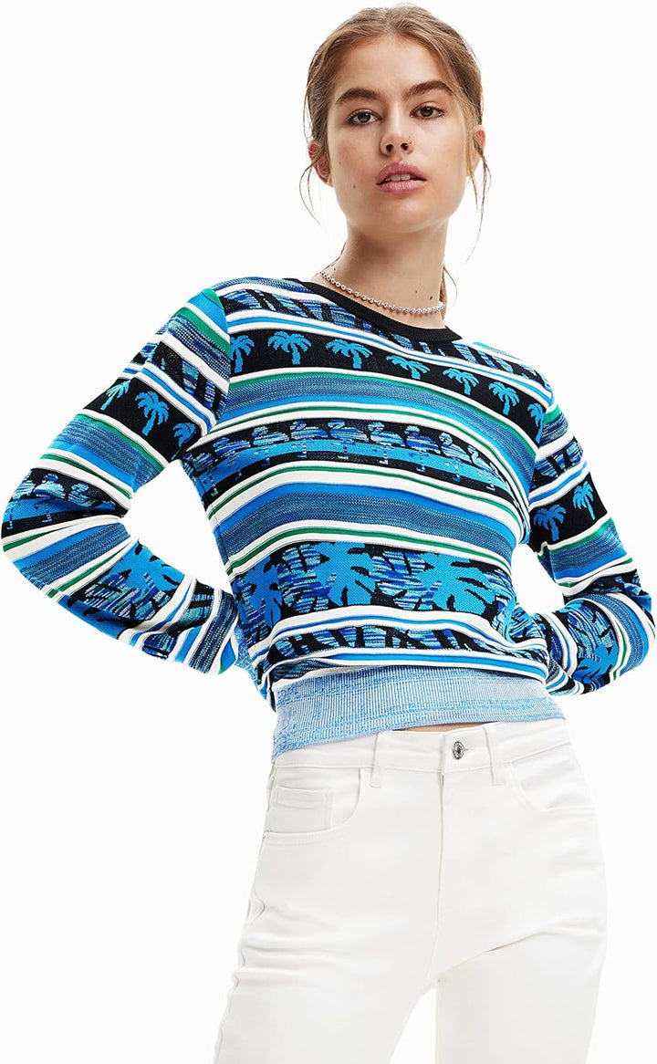 Desigual Damen Sweatshirt XS Blau, XS Blau