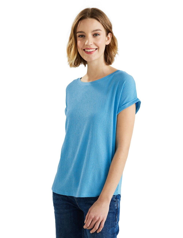 Damen Strukturmix T-Shirt 36 Splash Blue, 36 Splash Blue