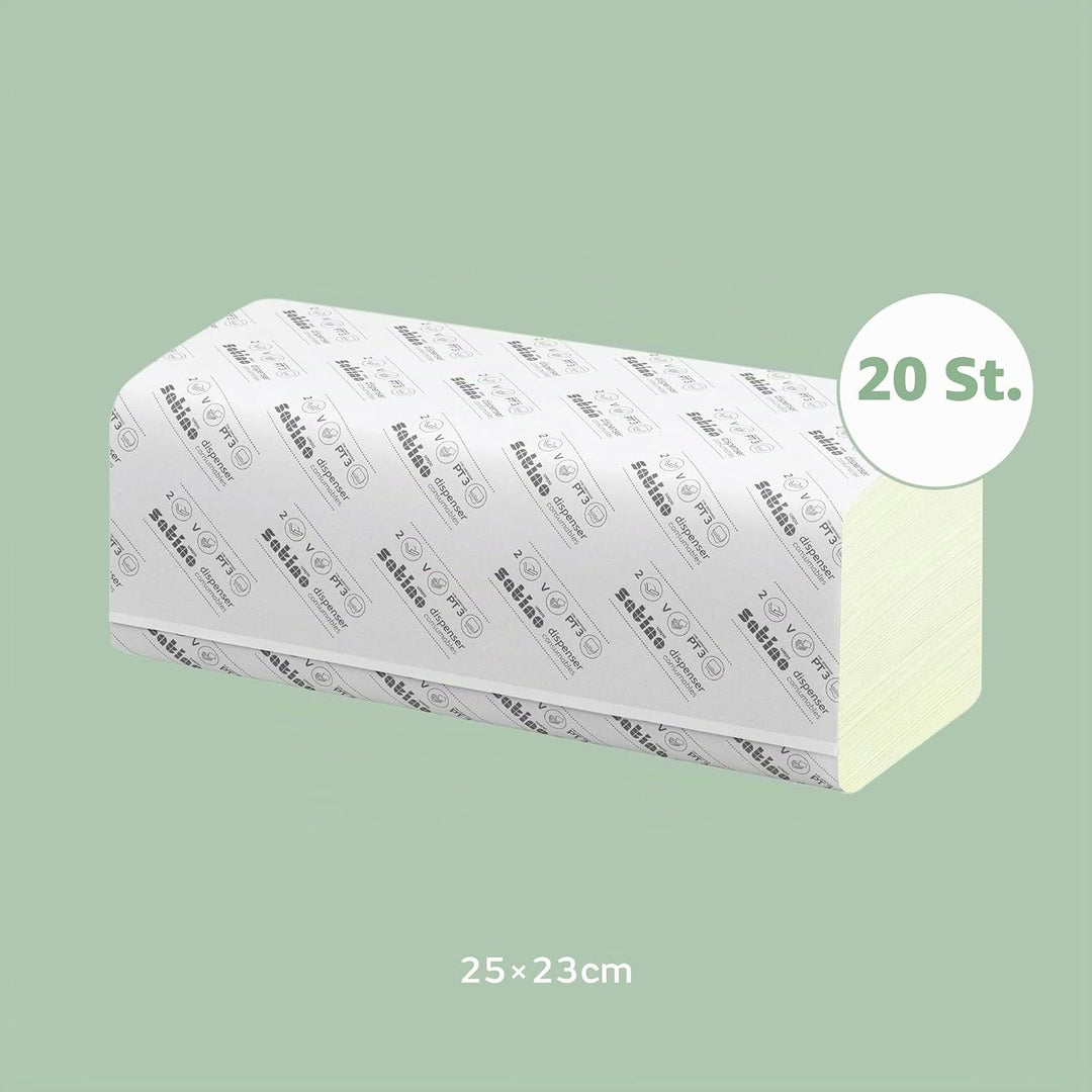 Satino by WEPA Comfort Papierhandtücher 2lagig - 3.200 Blatt (20x160) Format Tissue - grün mit 25x23