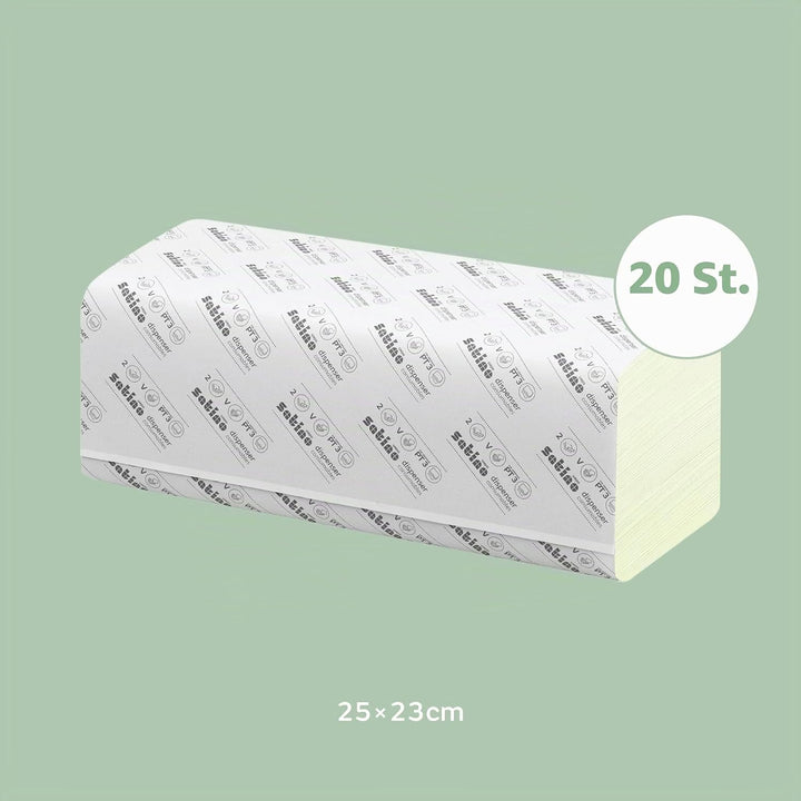Satino by WEPA Comfort Papierhandtücher 2lagig - 3.200 Blatt (20x160) Format Tissue - grün mit 25x23