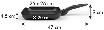 Tescoma Smartclick Bratpfanne, Edelstahl, Schwarz, 26 cm