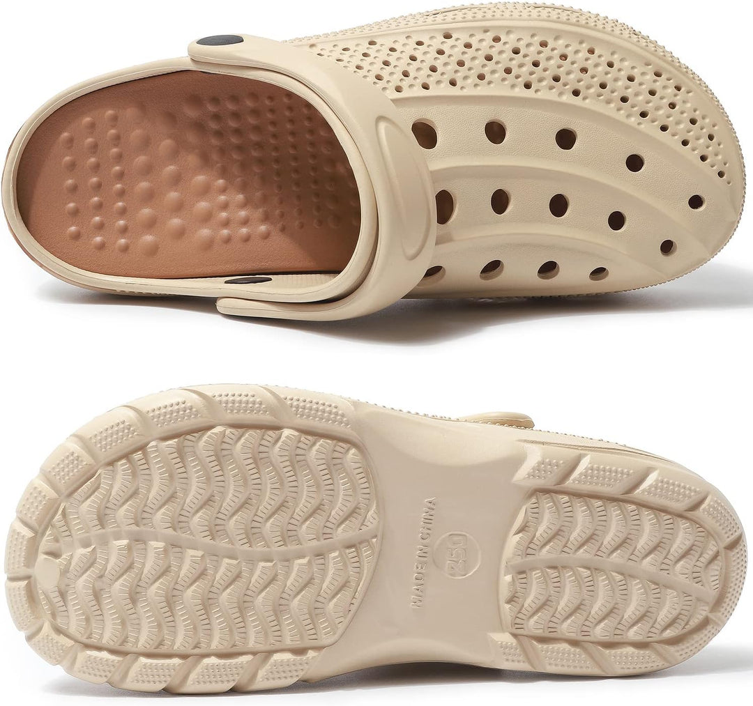 Unisex Clogs Pantoletten Sommer Hausschuhe Strand Sandalen Gartenschuhe mit Fussbett aus Weichem 38/