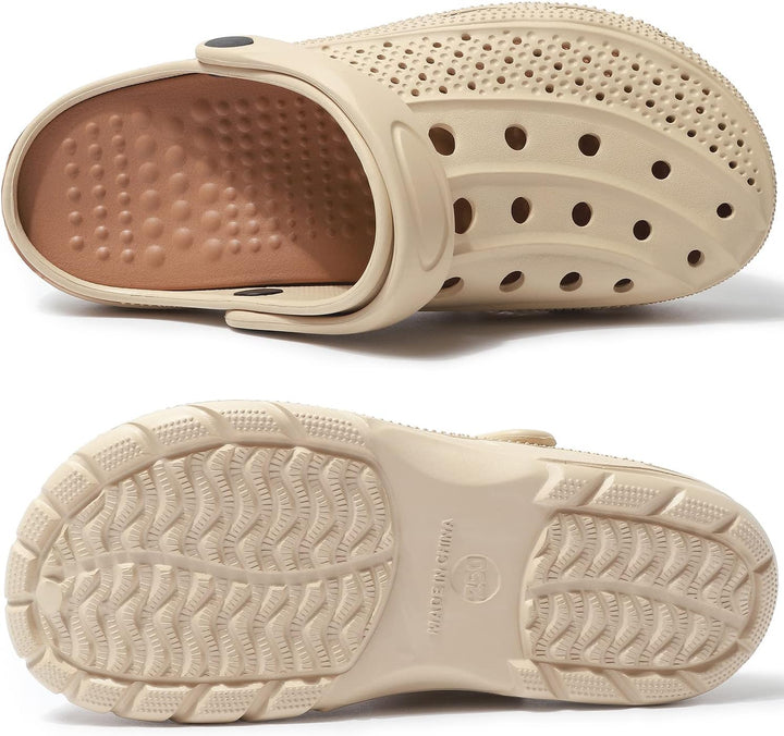 Unisex Clogs Pantoletten Sommer Hausschuhe Strand Sandalen Gartenschuhe mit Fussbett aus Weichem 38/