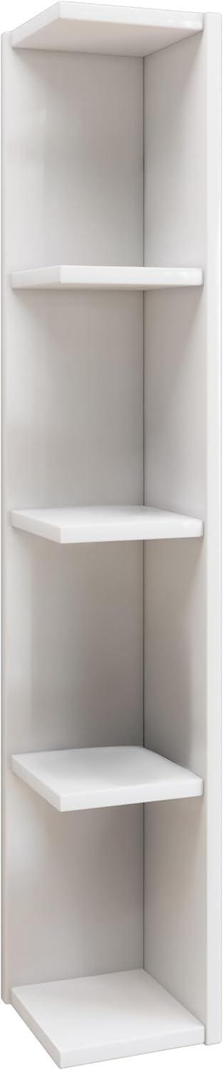 VCM Holz Eckregal Stand Aufbewahrung Standregal Bücherregal Deko Regal Honsa Weiss, Weiss