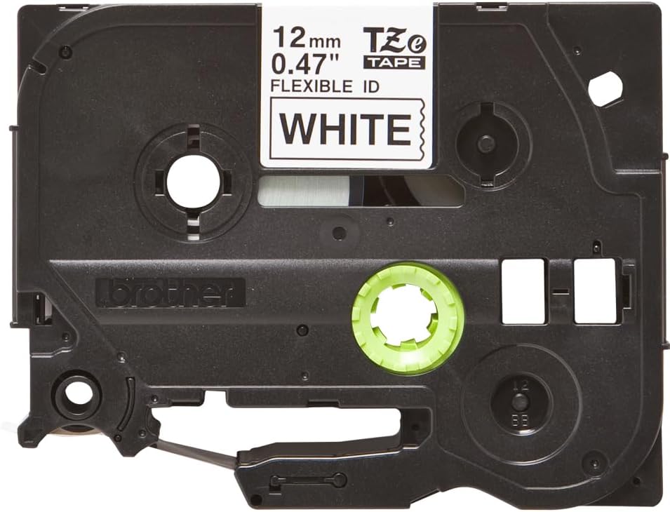 Brother TZe-FX231 Schriftbandkassette 12mm Schwarz/Weiss 12 mm x 8 m Flexible ID, Schwarz/Weiss 12 m