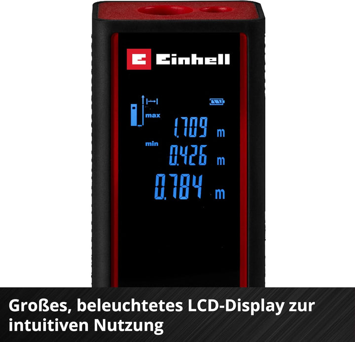 Einhell Laser Entfernungsmesser TC-LD 30 R (30 m max. Messbereich, Messmodi Distanz, Fläche, Volumen