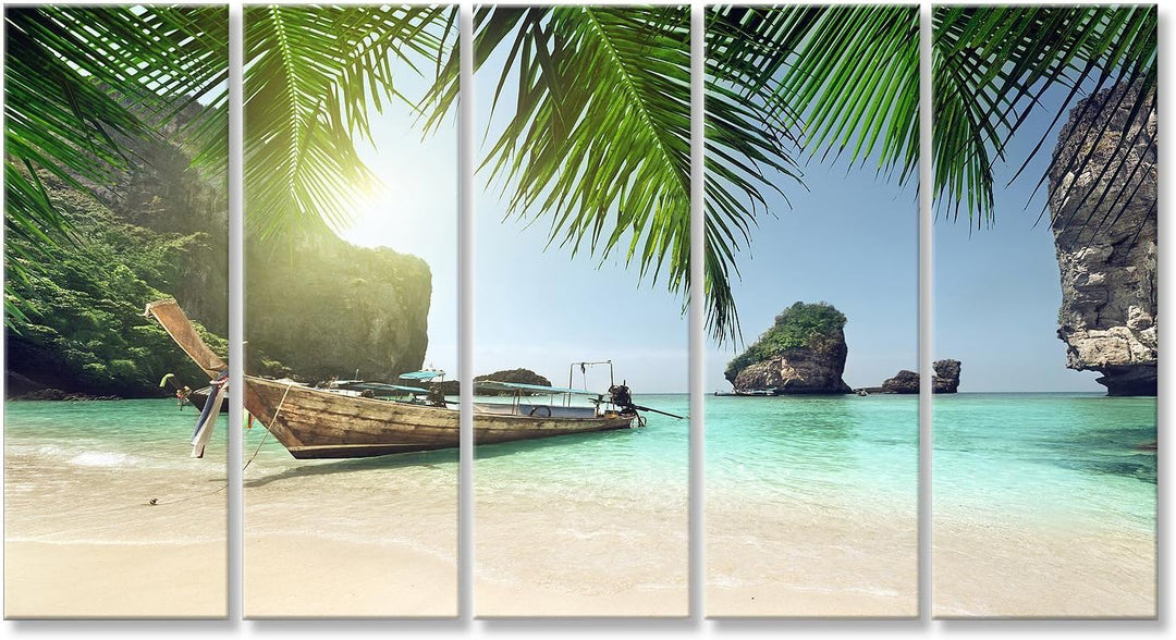 islandburner Bild Bilder auf Leinwand Boot in Phi Phi Insel, Thailand Wandbild, Poster, Leinwandbild