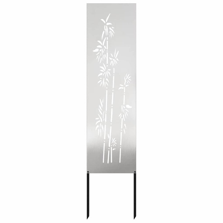 vidaXL Garten Sichtschutz-Leinwand Floral Silber 32 x 140 cm Edelstahl, Garten und Terrasse, Rechtec