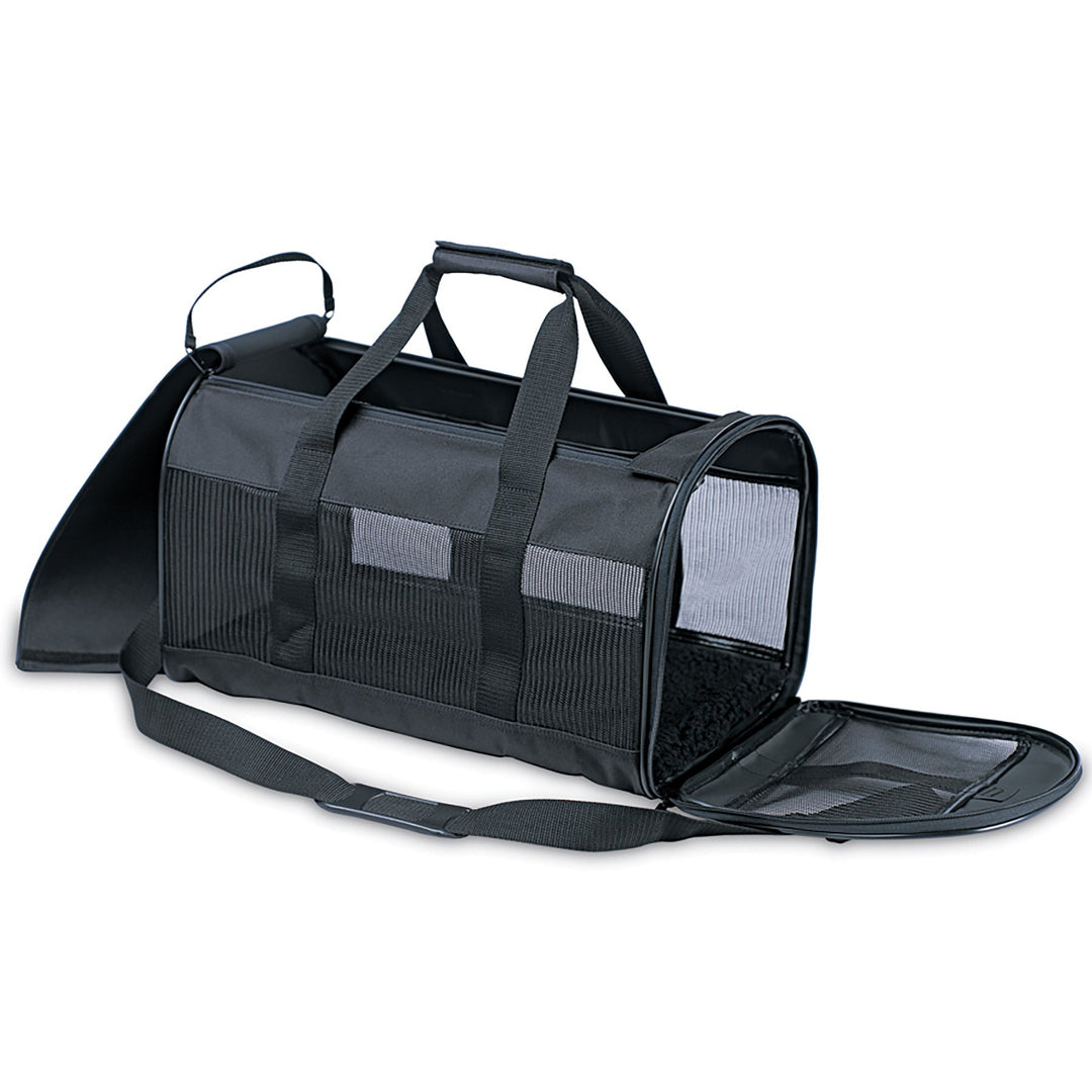 Petmate Soft-Sided Kennel Cab Small Pet Carrier Two Easy-Open Doors 3 Stylish Colors 2 Sizes schwarz