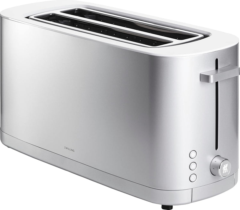 Toaster, 2 lange Slots | EU Enfinigy ohne Aufsatz Silber, ohne Aufsatz Silber