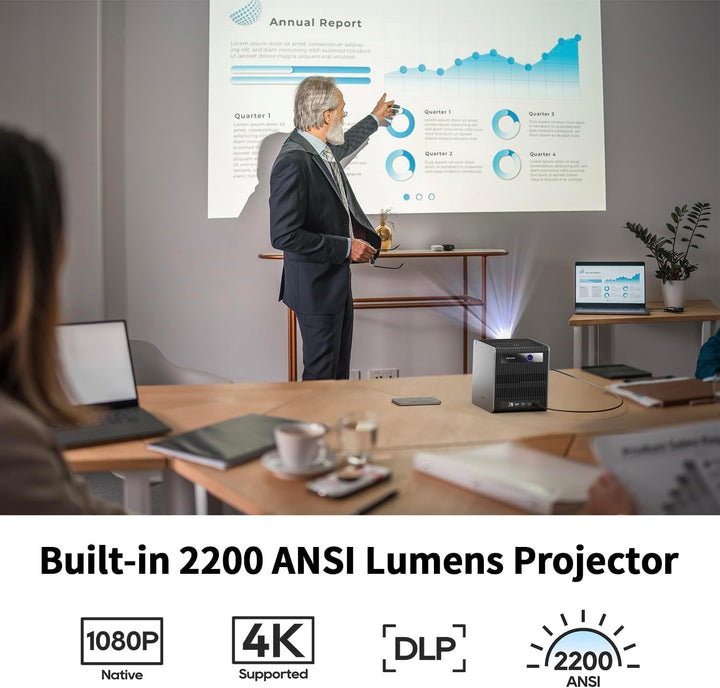 CZUR StarryHub Konferenz Beamer 2200 ANSI mit 120° Weitwinkel Videokonferenzkamera, 1080P Kurzdistan