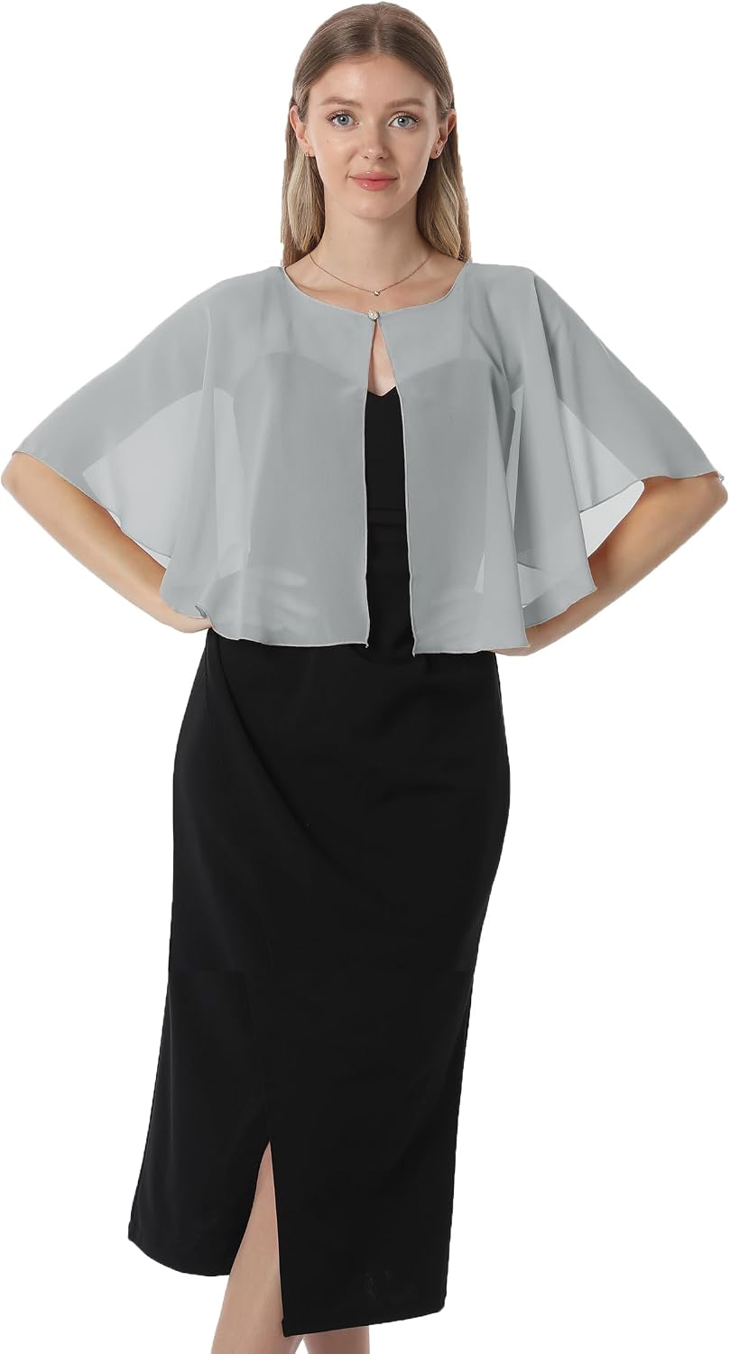 Chiffon Capelet Soft capes Shawls and Wraps for Evening Dress Wedding Cape 1920s shawl accessories f