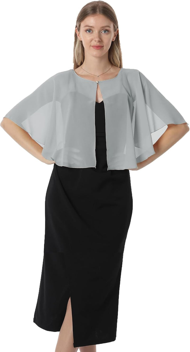 Chiffon Capelet Soft capes Shawls and Wraps for Evening Dress Wedding Cape 1920s shawl accessories f