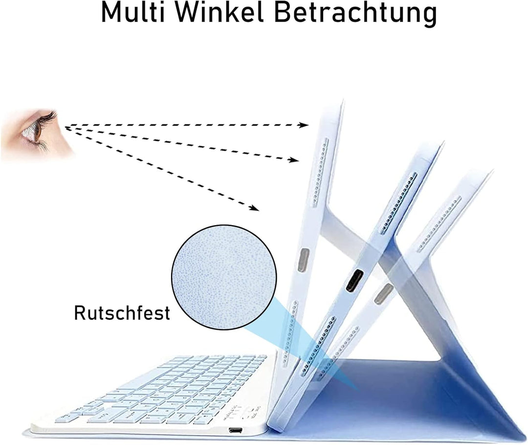 iPad 6/5.Generation Hülle mit Tastatur,Tastatur für iPad 9.7 2018 6.Gen/2017 5.Gen/iPad Air 1/iPad A