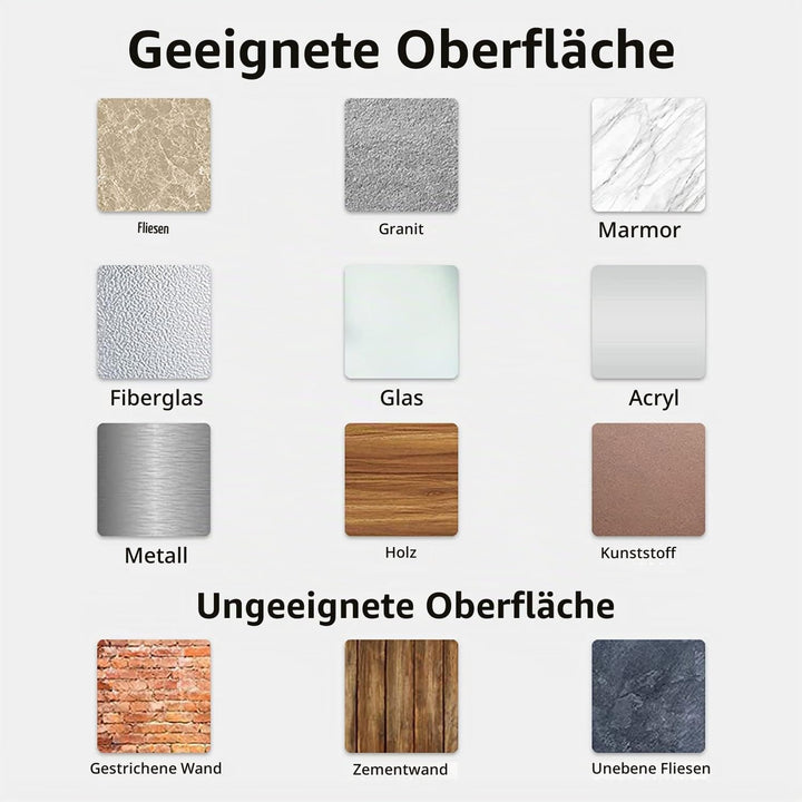FASCINATE Rasierspiegel AntiBeschlag-Duschspiegel, 3 einstellbare Lichtfarben Schminkspiegel mit Ras