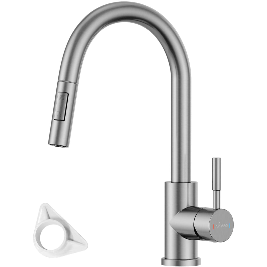 APPASO Wasserhahn Küche, Küchenarmatur Ausziehbar 360° Drehbar, Hochdruck Mischbatterie mit 20 Zoll