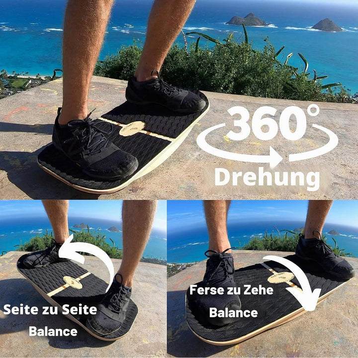 Blue Planet Balance Surfer 7-in-1 Bamboo Wooden Balance Board Trainer für Büro, Gym &amp; Home | Ideal f