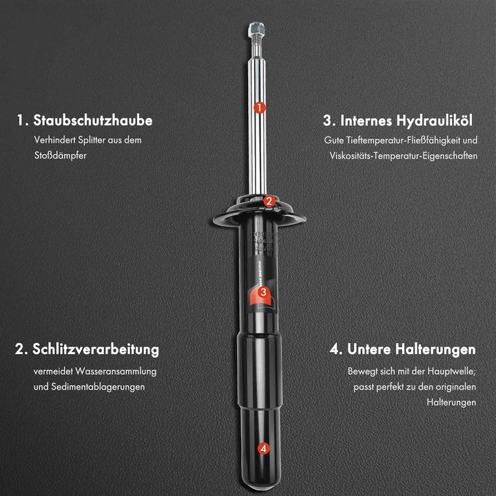 Frankberg 2x Stossdämpfer Vorne Links Rechts Kompatibel mit 5er Touring E61 520 523 525 530 535 545
