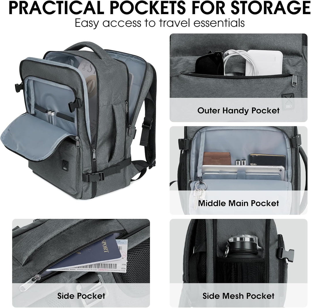 WANDF Handgepäck Rucksack 55x40x20cm / 45x36x20cm für Easyjet Airlines, Untersitz-Reise-Handgepäck-T