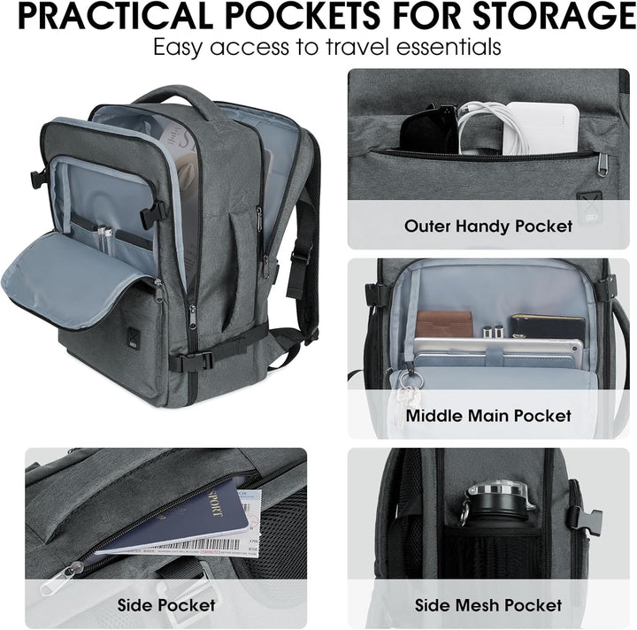 WANDF Handgepäck Rucksack 55x40x20cm / 45x36x20cm für Easyjet Airlines, Untersitz-Reise-Handgepäck-T