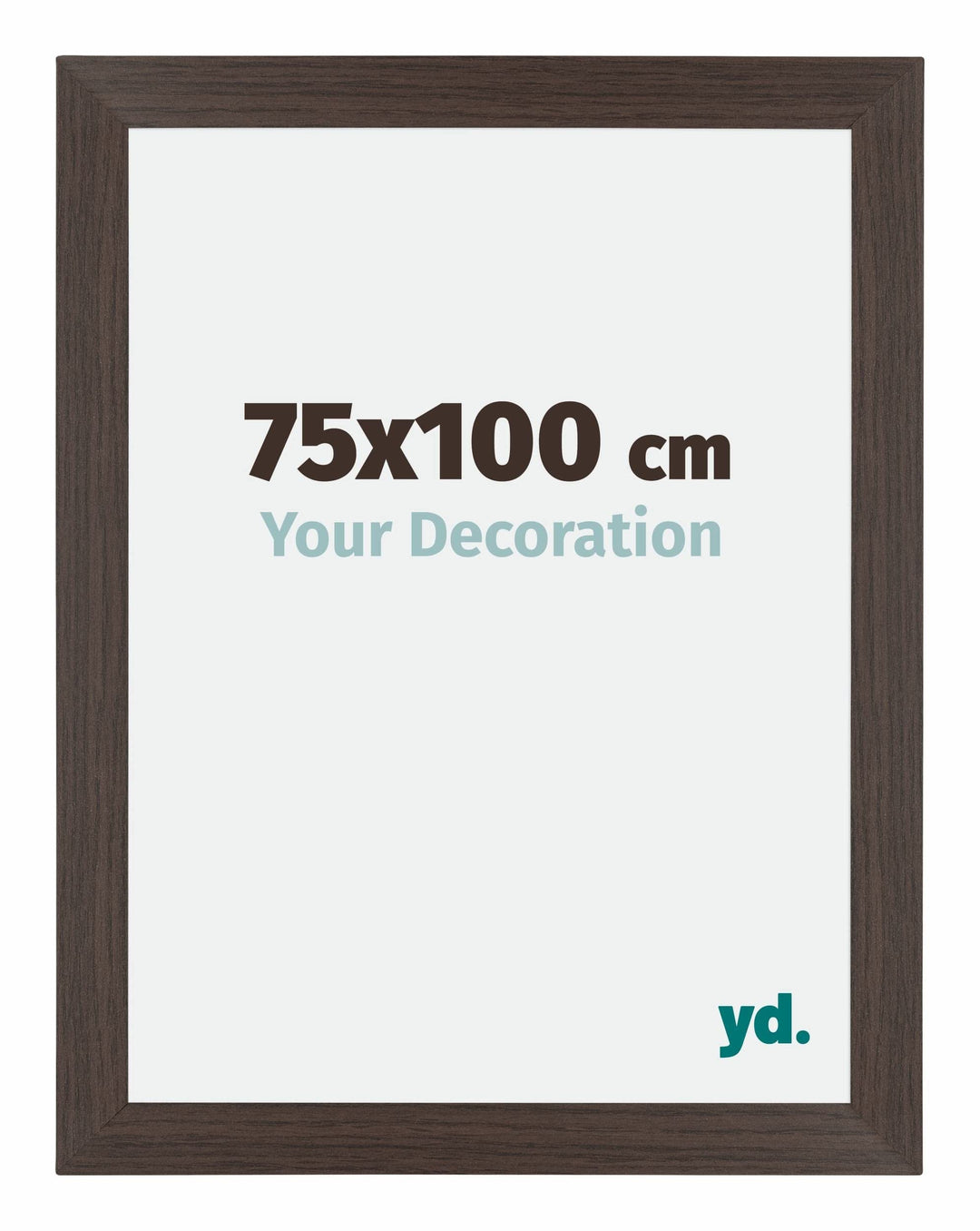 yd. Your Decoration - Bilderrahmen 75x100 cm - Eiche Dunkel - Billderrahmen aus MDF mit Acrylglas -