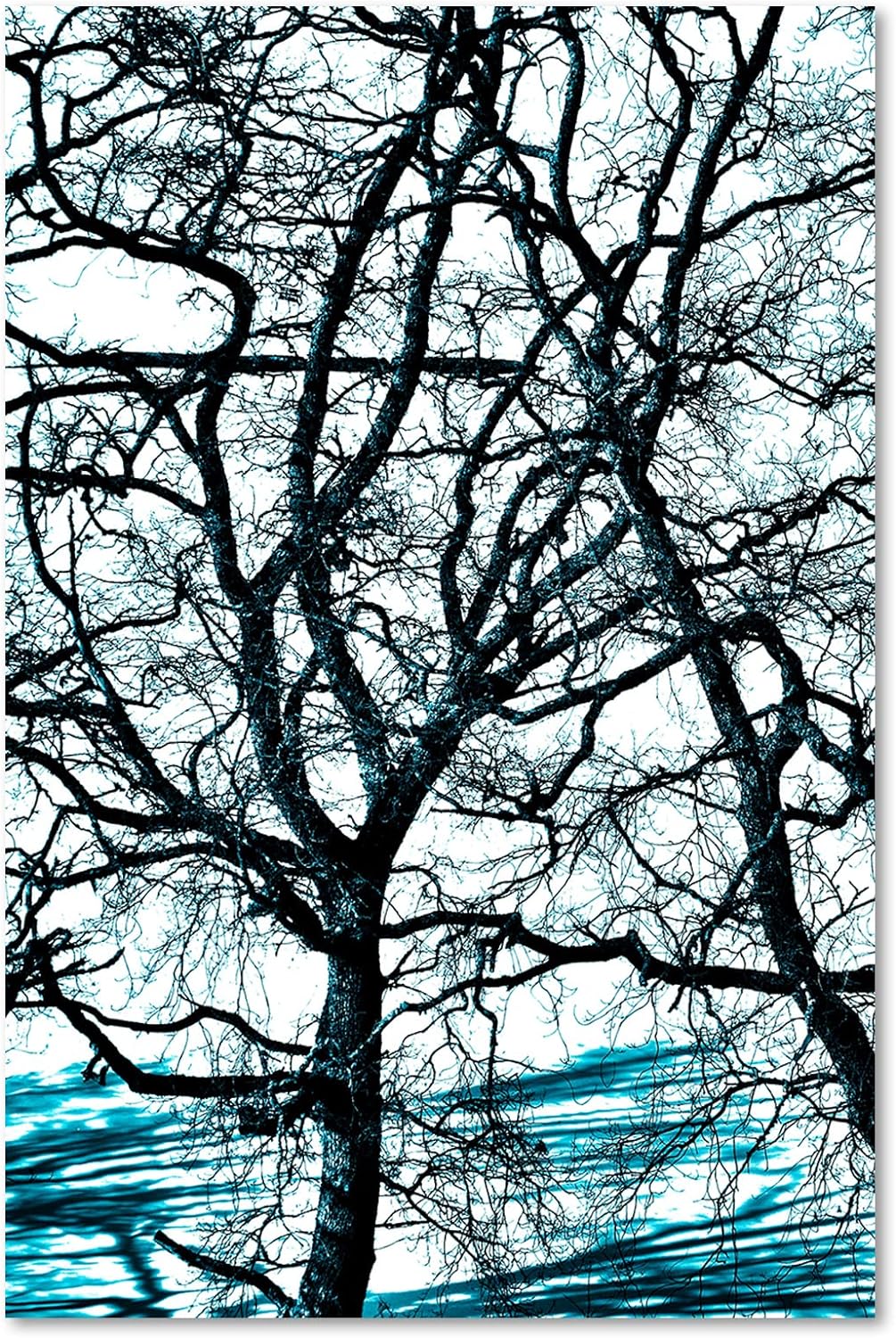 Feeby Vlies Leinwandbild XXL Bäume Pflanzen Natur 80x120 cm Wandbild Kunst Bilder Schlafzimmer Deko