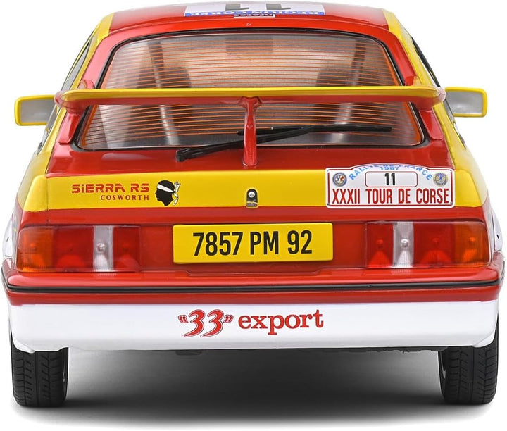 Solido 421181000 1:18 Ford Sierra Cosworth #11 rot/gelb, Modellauto, Die-Cast-Fahrzeug